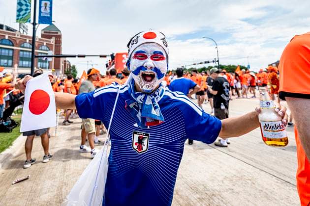 DALLAS supporter of Japan during the Orange march to the stadium during the Netherlands vs Japan match at the 2026 World Cup at AT T Stadium on June 14, 2026, in Dallas, United States Photo by Stefan Koops EYE4IMAGES DeFodi Images