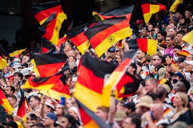 FIFA World Cup 2026, Group E, Match 1, Germany vs Curacao, 14 06 2026 at NRG Stadium in Houston, Texas Goal for 7 1 by Kai Havertz Germany Fans Flags Copyright: xBahhoxKarax