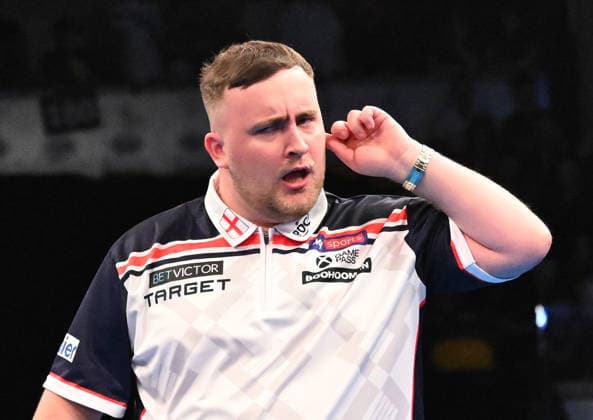 14 06 2026, xhbx, Dart World Cup of Darts 2026, v l Luke Littler England annoys the public DFL DFB REGULATIONS PROHIBIT ANY USE OF PHOTOGRAPHS as IMAGE SEQUENCES and or QUASI VIDEO Frankfurt