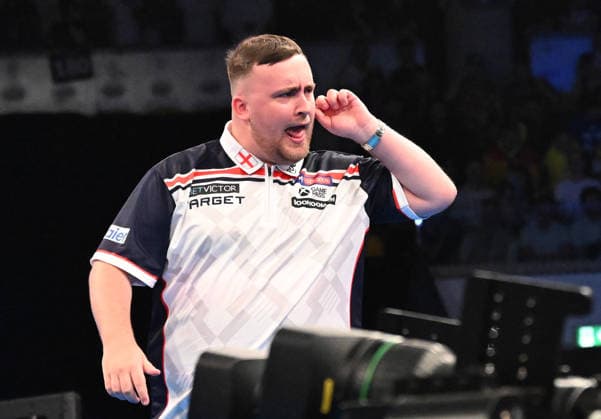 14 06 2026, xhbx, Dart World Cup of Darts 2026, v l Luke Littler England annoys the public DFL DFB REGULATIONS PROHIBIT ANY USE OF PHOTOGRAPHS as IMAGE SEQUENCES and or QUASI VIDEO Frankfurt