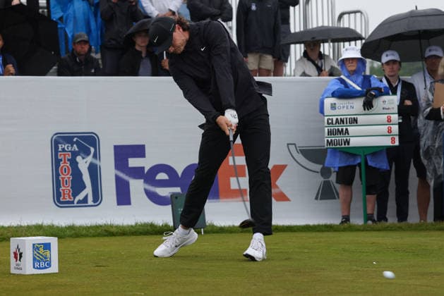 June 14, 2026: Luke Clanton of United States tees off during the final round of the RBC Canadian Open held at TPC Toronto at Osprey Valley in Caledon Ontario, Canada. CSM PGA, Golf Herren 2026: RBC Canadian Open Jun 14  - ZUMAc04_ 20260614_zma_c04_030 Copyright: xDanielxLeax