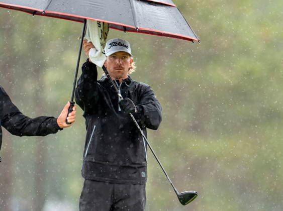 June 14, 2026, Caledon, On, CANADA: Jimmy Stanger, of the USA, dries his driver grip before teeing off on the 2nd hole in the final round of the RBC Canadian Open in Caledon, Ont. on Sunday June 14, 2026. Canada News - June 14, 2026  - ZUMAc35_ 20260614_zaf_c35_088 Copyright: xFrankxGunnx