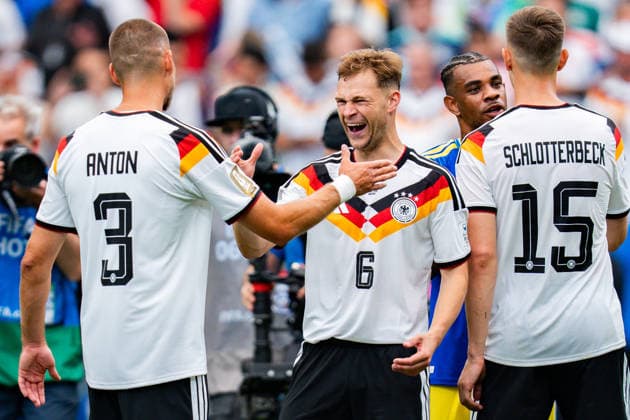 FIFA World Cup 2026, Group E, Match 1, Germany vs Curacao, 14 06 2026 at NRG Stadium in Houston, Texas Joshua Kimmich, Waldemar Anton and Nico Schlotterbeck cheer after the final whistle Copyright: xBahhoxKarax