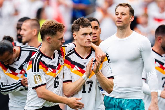 FIFA World Cup 2026, Group E, Match 1, Germany vs Curacao, 14 06 2026 at NRG Stadium in Houston, Texas Nathaniel Brown Nico Schlotterbeck David Raum Florian Wirtz Joshua Kimmich Manuel Neuer cheering after the final whistle Copyright: xBahhoxKarax