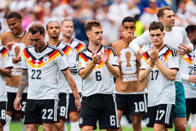 FIFA World Cup 2026, Group E, Match 1, Germany vs Curacao, 14 06 2026 at NRG Stadium in Houston, Texas Nathaniel Brown Nico Schlotterbeck David Raum Florian Wirtz Joshua Kimmich Manuel Neuer cheering after the final whistle Copyright: xBahhoxKarax