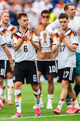 FIFA World Cup 2026, Group E, Match 1, Germany vs Curacao, 14 06 2026 at NRG Stadium in Houston, Texas Nathaniel Brown Nico Schlotterbeck David Raum Florian Wirtz Joshua Kimmich Manuel Neuer cheering after the final whistle Copyright: xBahhoxKarax
