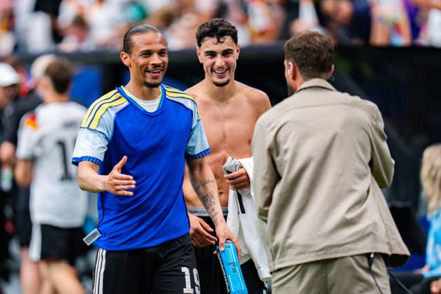 FIFA World Cup 2026, Group E, Match 1, Germany vs Curacao, 14 06 2026 at NRG Stadium in Houston, Texas Leroy Sane and Aleksandar Pavlovic run to Thomas Müller Copyright: xBahhoxKarax