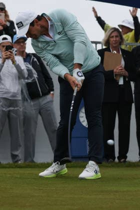 June 14, 2026: Matt Fitzpatrick tees off in the rain during the final round of the RBC Canadian Open held at TPC Toronto at Osprey Valley in Caledon Ontario, Canada. CSM Caledon Canada - ZUMAc04_ 20260614_zma_c04_028 Copyright: xDanielxLeax