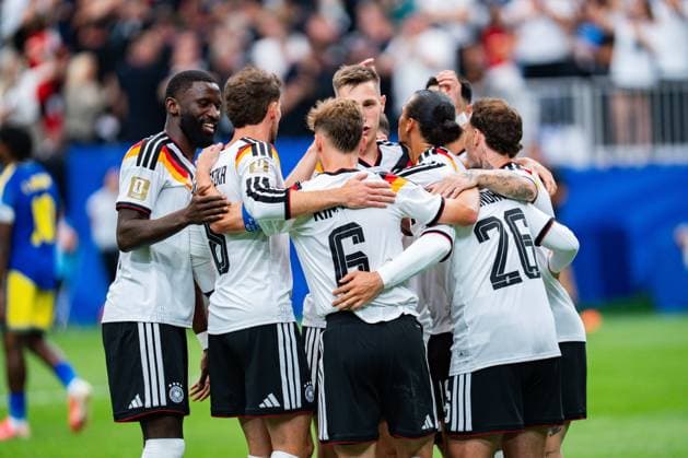 FIFA World Cup 2026, Group E, Match 1, Germany vs Curacao, 14 06 2026 at NRG Stadium in Houston, Texas Goal for 6 1 by Deniz Undav here with Toni Rüdiger Aleksandar Pavlovic and Nico Schlotterbeck Copyright: xBahhoxKarax