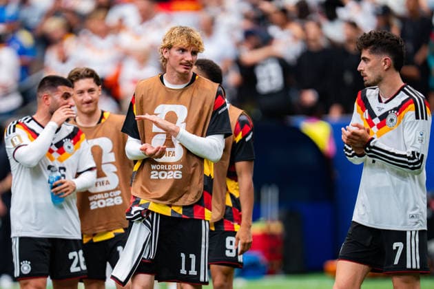 FIFA World Cup 2026, Group E, Match 1, Germany vs Curacao, 14 06 2026 at NRG Stadium in Houston, Texas Cheers after the final whistle from Nick Woltemade and Kai Havertz Deniz Undav Copyright: xBahhoxKarax