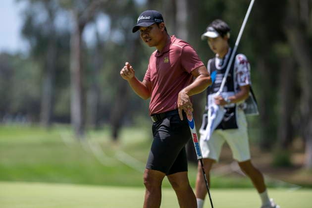 International Series Morocco Golf tournament Danthai Boonma from Thailand reacts during the final round of the International Series Morocco Golf tournament in Rabat, Morocco, 14 June 2026. Rabat Morocco  Copyright: xJALALxMORCHIDIx