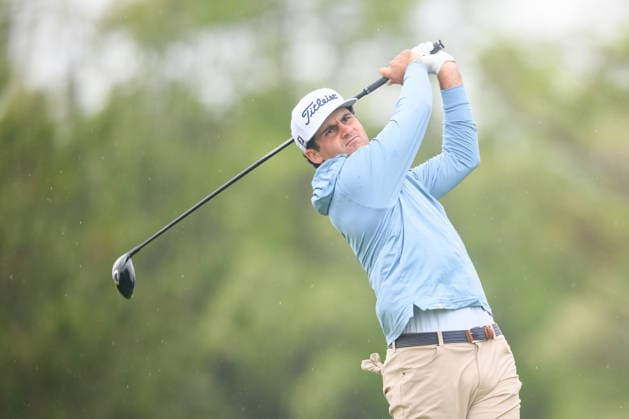 CALEDON, ON - JUNE 14: Jackson Suber of the United States plays his shot from the second tee during the final round of the RBC Canadian Open 2026 at TPC Toronto at Osprey Valley North Course on June 14, 2026 in Caledon, Ontario. (Photo by Julian Avram Icon Sportswire) GOLF: JUN 14 PGA, Golf Herren RBC Canadian Open EDITORIAL USE ONLY Icon2606140005