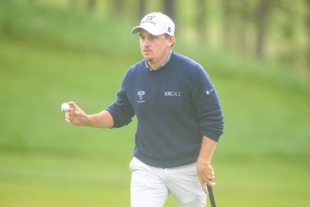 CALEDON, ON - JUNE 14: Bud Cauley of the United States reacts after making his putt on the 9th green during the final round of the RBC Canadian Open 2026 at TPC Toronto at Osprey Valley North Course on June 14, 2026 in Caledon, Ontario. (Photo by Julian Avram Icon Sportswire) GOLF: JUN 14 PGA, Golf Herren RBC Canadian Open EDITORIAL USE ONLY Icon2606140024