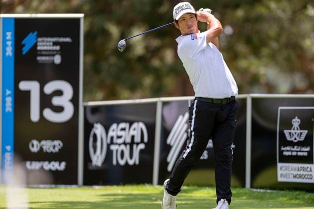 International Series Morocco Golf tournament Takanori Konishi from Japan reacts to his drive during the final round of the International Series Morocco Golf tournament in Rabat, Morocco, 14 June 2026. Rabat Morocco  Copyright: xJALALxMORCHIDIx