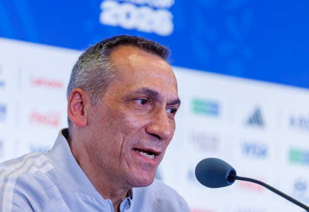 FIFA World Cup, WM, Weltmeisterschaft, Fussball 2026 - Saudi Arabia press conference, PK, Pressekonferenz Saudi Arabia s head coach Georgios Donis speaks during a press conference in Miami, Florida, USA, 14 June 2026. MIAMI FLORIDA United States  Copyright: xCRISTOBALxHERRERA-ULASHKEVICHx