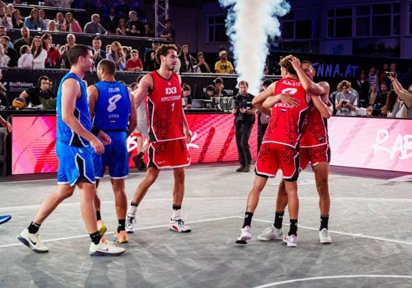 BASKETBALL - FIBA 3x3 World Tour VIENNA,AUSTRIA,14.JUN.26 - BASKETBALL - FIBA 3x3 World Tour. Image shows the rejoicing of NED.  GEPAxpictures xEdgarxEisner
