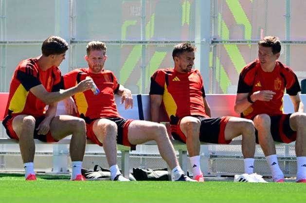 Belgian national football team - FIFA World Cup, WM, Weltmeisterschaft, Fussball 2026 - media activities 14 06 2026 RENTON, UNITED STATES OF AMERICA - JUNE 14 : De Ketelaere Charles midfielder of Belgium, De Bruyne Kevin forward of Belgium, Castagne Timothy defender of Belgium and Vanaken Hans midfielder of Belgium pictured during a training session of the Belgian national football team during the FIFA World Cup 2026 on June 14, 2026 in Renton, United States of America, 14 06 2026 Renton United States of America  Copyright: xJanxDexMeuleneirx