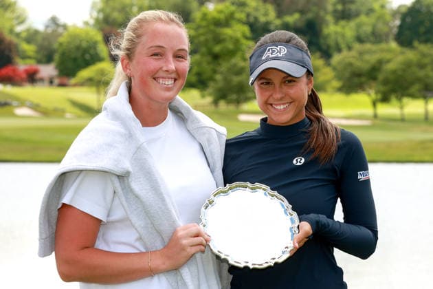 Dow Championship Midland, MI - JUNE 14: Winner and rookie Yana Wilson of the United States poses with the trophy in a group photo during the award ceremony at the conclusion of the final round of the Dow Championship at Midland Country Club on June 14, 2026 in Midland, Michigan. Midland Michigan United States  Copyright: xAmyxLemusx originalFilename:lemus-dowchamp260614_np9ct.jpg