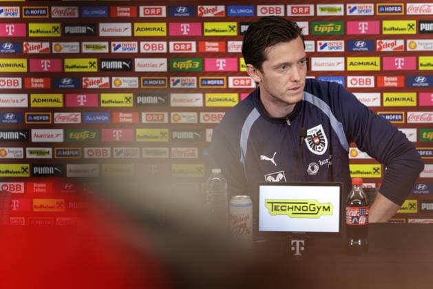 SOCCER - FIFA World Cup, WM, Weltmeisterschaft, Fussball 2026, preview SANTA BARBARA,CALIFORNIA,USA,14.JUN.26 - SOCCER - FIFA World Cup 2026, USA, Mexico, Canada, preview, OEFB, Oesterreichischer Fussball-Bund, press conference, PK, Pressekonferenz team AUT. Image shows Michael Gregoritsch (AUT).  GEPAxpictures xArminxRauthner