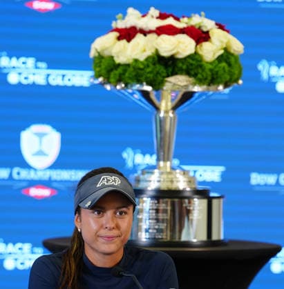MIDLAND, MI - JUNE 14: PGA, Golf Herren golfer Yana Wilson answers questions at a press conference, PK, Pressekonferenz on June 14, 2026, after the final round of the LPGA, Golf Damen Dow Championship at Midland Country Club in Midland, Michigan. (Photo by Brian Spurlock Icon Sportswire) GOLF: JUN 14 LPGA Dow Championship EDITORIAL USE ONLY Icon260614103