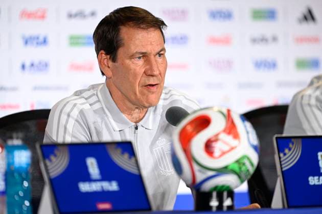 Belgian national football team - 2026 FIFA World Cup, WM, Weltmeisterschaft, Fussball - media activities 14 06 2026 SEATTLE, UNITED STATES OF AMERICA - JUNE 14 : Garcia Rudi head coach of Belgium pictured during a press conference, PK, Pressekonferenz at the Lumen Field Stadium prior to the Belgium vs Egypt match during the 2026 FIFA World Cup on June 14, 2026 in Seattle, United States of America, 14 06 2026 Seattle United States of America  Copyright: xNicoxVereeckenx