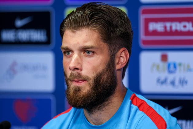 Croatia Training And press conference, PK, Pressekonferenz - FIFA World Cup, WM, Weltmeisterschaft, Fussball 2026 ALEXANDRIA, VIRGINIA - JUNE 14: Duje Caleta Car of Croatia speaks to the media during the press conference of Croatia national football team at training centre at Episcopal High School on June 14, 2026 in Alexandria, Virginia.  IgorxKralj PIXSELL