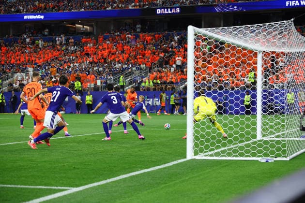 FIFA World Cup, WM, Weltmeisterschaft, Fussball 2026: Netherlands v Japan DALLAS, USA - 14th June 2026: Cody Gakpo of Netherlands shoots during the FIFA World Cup 2026 Group F match between Netherlands and Japan at Dallas Stadium Dallas Dallas Stadium United States of America Copyright: xCraigxMercerx xPeakxActionxPhotosx