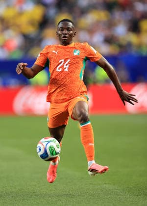 Fußball FIFA-Weltmeisterschaft Gruppe E Elfenbeinküste gegen Ecuador 14. Juni 2026 FIFA-Weltmeisterschaft Gruppe E Elfenbeinküste gegen Ecuador Bazoumana Toure von der Elfenbeinküste Foto Simon Stacpoole Abseits Philadelphia USA  Copyright: xSimonxStacpoolexOffside