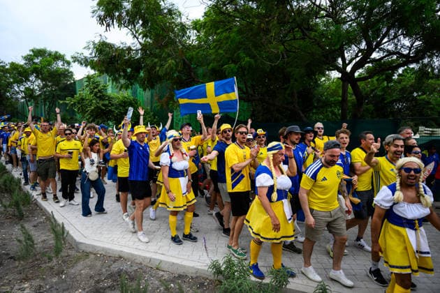 260614 Fans of Sweden ahead of the FIFA World Cup 2026 football match between Sweden and Tunisia on June 14, 2026 in Monterrey Photo Joel Marklund BILDBYRAN code JM PA1234 bbeng fotboll football soccer fotball vm fotbolls vm fotballs vm fotbolls vm 2026 fifa world cup 2026 sverige sweden sverige a tunisien tunisia publik  Copyright: JOELxMARKLUND BB260614JM052