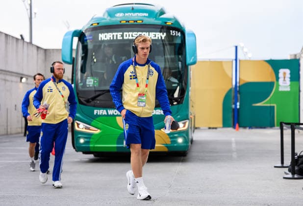 260614 Lucas Bergvall of Sweden arrives at Estadio Monterrey ahead of the FIFA World Cup 2026 football match between Sweden and Tunisia on June 14, 2026 in Monterrey Photo Petter Arvidson BILDBYRAN kod PA PA1234 bbeng fotboll football soccer fotball vm fotbolls vm fotballs vm fotbolls vm 2026 fifa world cup 2026 sverige sweden sverige a tunisien tunisia  Copyright: PETTERxARVIDSON BB260614PA130