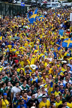 260614 Fans of Sweden ahead of the FIFA World Cup 2026 football match between Sweden and Tunisia on June 14, 2026 in Monterrey Photo Joel Marklund BILDBYRAN code JM PA1234 bbeng fotboll football soccer fotball vm fotbolls vm fotballs vm fotbolls vm 2026 fifa world cup 2026 sverige sweden sverige a tunisien tunisia publik  Copyright: JOELxMARKLUND BB260614JM060