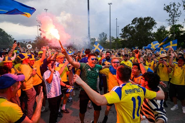 260614 Fans of Sweden ahead of the FIFA World Cup 2026 football match between Sweden and Tunisia on June 14, 2026 in Monterrey Photo Joel Marklund BILDBYRAN code JM PA1234 bbeng fotboll football soccer fotball vm fotbolls vm fotballs vm fotbolls vm 2026 fifa world cup 2026 sverige sweden sverige a tunisien tunisia publik  Copyright: JOELxMARKLUND BB260614JM072