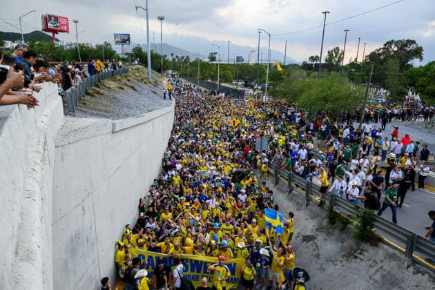 260614 Fans of Sweden ahead of the FIFA World Cup 2026 football match between Sweden and Tunisia on June 14, 2026 in Monterrey Photo Joel Marklund BILDBYRAN code JM PA1234 bbeng fotboll football soccer fotball vm fotbolls vm fotballs vm fotbolls vm 2026 fifa world cup 2026 sverige sweden sverige a tunisien tunisia publik  Copyright: JOELxMARKLUND BB260614JM078