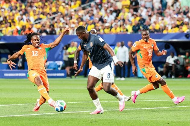 RECORD DATE NOT STATED FIFA World Cup, WM, Weltmeisterschaft, Fussball 2026 - Group E - Ivory Coast v Ecuador Elye Wahi player of Ivory Coast during the match between Ivory Coast and Ecuador in the first round of Group E of the 2026 FIFA World Cup group stage at Philadelphia Stadium, in Philadelphia, United States, on Sunday, June 14, 2026.(Foto: Vanessa Carvalho Brazil Photo Press IMAGO) Sports %G Copyright: xVanessaxCarvalhox