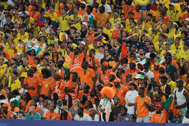 Cote D Ivoire v Ecuador: Group E - FIFA World Cup, WM, Weltmeisterschaft, Fussball 2026 Cote D Ivoire fans in the stand during the FIFA World Cup 2026 Group E match between Cote D Ivoire and Ecuador at Philadelphia Stadium on June 14, 2026 in Philadelphia, United States. WARNING! This Photograph May Only Be Used For Newspaper And Or Magazine Editorial Purposes. May Not Be Used For Publications Involving 1 player, 1 Club Or 1 Competition Without Written Authorisation From Football DataCo Ltd. For Any Queries, Please Contact Football DataCo Ltd on +44 (0) 207 864 9121 Philadelphia Philadelphia Stadium PA United States Copyright: xAllstarxPicturexLibraryxLtdx