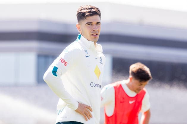 SOCCER AUSTRALIA TRAINING, Socceroos player Cristian Volpato seen during a training session at the Oakland Roots Sports Club in Alameda, California, United States, Sunday, June 14, 2026. ( NO ARCHIVING Alameda California United States  Copyright: xJasonxHenryx 20260615122183509980
