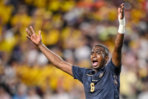 Willian Pacho Ecuador gestures during the FIFA World Cup 2026 Group E match between Cote D Ivoire and Ecuador at Philadelphia Stadium on June 14, 2026 in Philadelphia, United States Photo by Harry Langer DeFodi Images