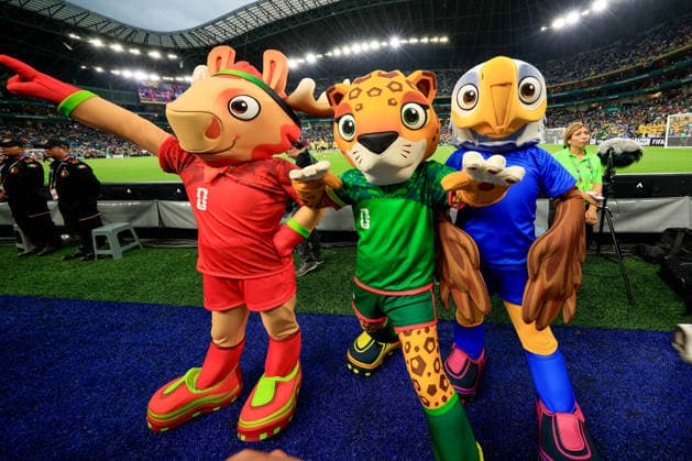 FIFA WORLD CUP 2026 SWEDEN VS TUNISIA FIFA WORLD CUP 2026 SWEDEN VS TUNISIA 14062026 MONTERREY, NUEVO LEON General view of the official mascots during Round 1 Goup F game of the FIFA World Cup 2026, held at the Estadio Monterrey of Monterrey, Nuevo Leon General view of the official mascots during Round 1 Goup F game of the FIFA World Cup 2026, held at the Estadio Monterrey of Monterrey, Nuevo Leon PHOTO BY IMAGENSHOP AGENCIA FOTOGRAFICA MONTERREY NUEVO LEON MEXICO Copyright: xJorgexReyesx