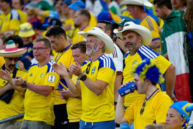 Fans of Sweden seen during FIFA World Cup, WM, Weltmeisterschaft, Fussball 2026 game between national teams of Sweden and Tunisia (Alejandro Espino Ball Raw Images) Monterrey Monterrey Stadium Mexico Copyright: xAlejandroxEspinox alejandroespino_swedentunisia_2526_1-16