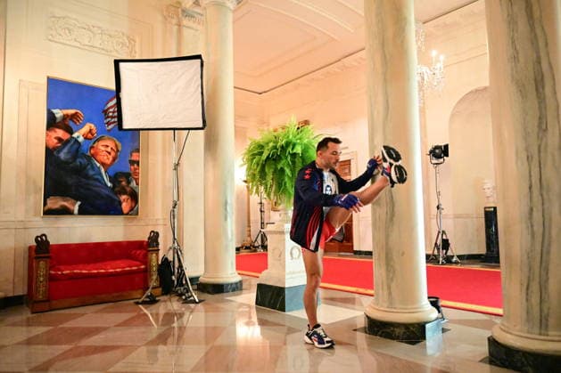 US President Donald Trump hosts UFC Freedom 250 at the White House Michael Chandler of the USA waits in the Grand Foyer of the White House before his lightweight bout against Mauricio Ruffy of Brazil at the UFC Freedom 250 mixed martial arts event in Washington, DC, USA, 14 June 2026. The event is taking place on the 80th birthday of US President Donald Trump. Washington District of Columbia United States  Copyright: xSAULxLOEBx xPOOLx