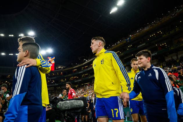 260614 Yasin Ayari, Viktor Gyökeres and Benjamin Nygren of Sweden ahead of the FIFA World Cup 2026 football match between Sweden and Tunisia on June 14, 2026 in Monterrey Photo Joel Marklund BILDBYRAN kod JM PA1234 bbeng fotboll football soccer fotball vm fotbolls vm fotballs vm fotbolls vm 2026 fifa world cup 2026 sverige sweden sverige a tunisien tunisia  Copyright: JOELxMARKLUND BB260614JM112