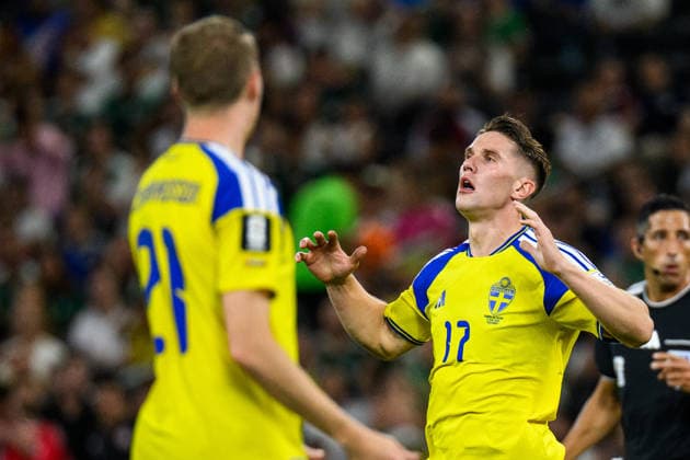 260614 Viktor Gyökeres of Sweden reacts during the FIFA World Cup 2026 football match between Sweden and Tunisia on June 14, 2026 in Monterrey Photo Joel Marklund BILDBYRAN code JM PA1234 bbeng fotboll football soccer fotball vm fotbolls vm fotballs vm fotbolls vm 2026 fifa world cup 2026 sverige sweden sverige a tunisien tunisia depp  Copyright: JOELxMARKLUND BB260614JM115