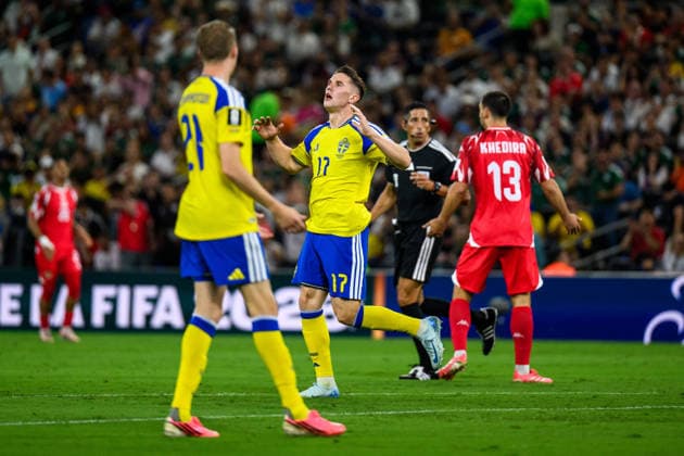 260614 Viktor Gyökeres of Sweden reacts during the FIFA World Cup 2026 football match between Sweden and Tunisia on June 14, 2026 in Monterrey Photo Joel Marklund BILDBYRAN code JM PA1234 bbeng fotboll football soccer fotball vm fotbolls vm fotballs vm fotbolls vm 2026 fifa world cup 2026 sverige sweden sverige a tunisien tunisia depp  Copyright: JOELxMARKLUND BB260614JM118