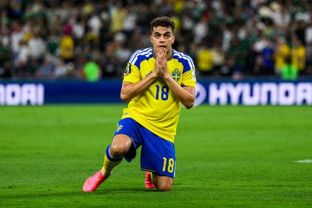 260614 Yasin Ayari of Sweden celebrates after scoring 1 0 during the FIFA World Cup 2026 football match between Sweden and Tunisia on June 14, 2026 in Monterrey Photo Joel Marklund BILDBYRAN kod JM PA1234 bbeng fotboll football soccer fotball vm fotbolls vm fotballs vm fotbolls vm 2026 fifa world cup 2026 sverige sweden sverige a tunisien tunisia jubel  Copyright: JOELxMARKLUND BB260614JM119