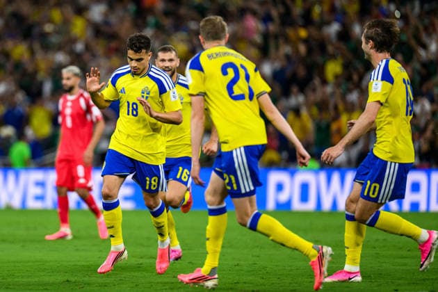 260614 Yasin Ayari of Sweden celebrates after scoring 1 0 during the FIFA World Cup 2026 football match between Sweden and Tunisia on June 14, 2026 in Monterrey Photo Joel Marklund BILDBYRAN kod JM PA1234 bbeng fotboll football soccer fotball vm fotbolls vm fotballs vm fotbolls vm 2026 fifa world cup 2026 sverige sweden sverige a tunisien tunisia jubel  Copyright: JOELxMARKLUND BB260614JM120