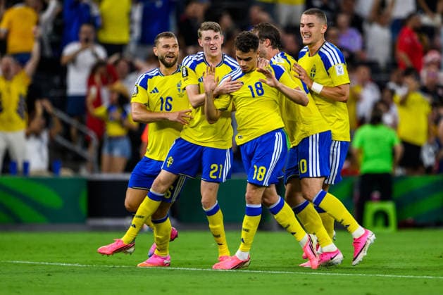 260614 Yasin Ayari of Sweden celebrates after scoring 1 0 during the FIFA World Cup 2026 football match between Sweden and Tunisia on June 14, 2026 in Monterrey Photo Petter Arvidson BILDBYRAN kod PA PA1234 bbeng fotboll football soccer fotball vm fotbolls vm fotball vm fotbolls vm 2026 fifa world cup 2026 sverige sweden sverige a tunisien tunisia bbauto jubel  Copyright: PETTERxARVIDSON BB260614PA157