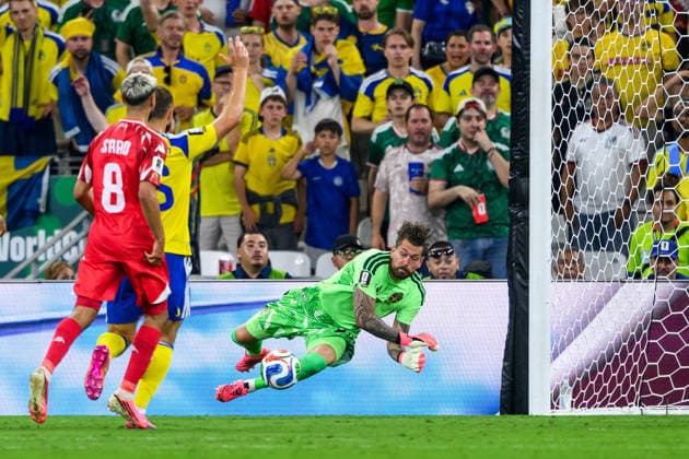 260614 goalkeeper Kristoffer Nordfeldt of Sweden during the FIFA World Cup 2026 football match between Sweden and Tunisia on June 14, 2026 in Monterrey Photo Petter Arvidson BILDBYRAN code PA PA1234 bbeng fotboll football soccer fotball vm fotbolls vm fotball vm fotbolls vm 2026 fifa world cup 2026 sverige sweden sverige a tunisien tunisia bbauto  Copyright: PETTERxARVIDSON BB260614PA158