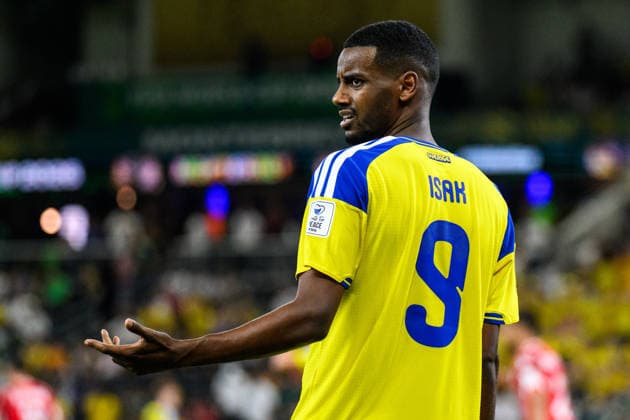 260614 Alexander Isak of Sweden reacts during the FIFA World Cup 2026 football match between Sweden and Tunisia on June 14, 2026 in Monterrey Photo Joel Marklund BILDBYRAN code JM PA1234 bbeng fotboll football soccer fotball vm fotbolls vm fotbolls vm fotbolls vm 2026 fifa world cup 2026 sverige sweden sverige a tunisien tunisia depp  Copyright: JOELxMARKLUND BB260614JM162
