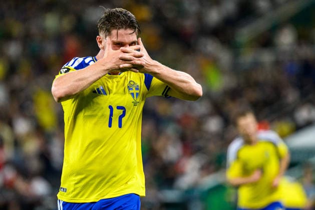 260614 Viktor Gyökeres of Sweden celebrates after scoring 3 1 during the FIFA World Cup 2026 football match between Sweden and Tunisia on June 14, 2026 in Monterrey Photo Joel Marklund BILDBYRAN code JM PA1234 bbeng fotboll football soccer fotball vm fotbolls vm fotballs vm fotbolls vm 2026 fifa world cup 2026 sverige sweden sverige a tunisien tunisia jubel  Copyright: JOELxMARKLUND BB260614JM169