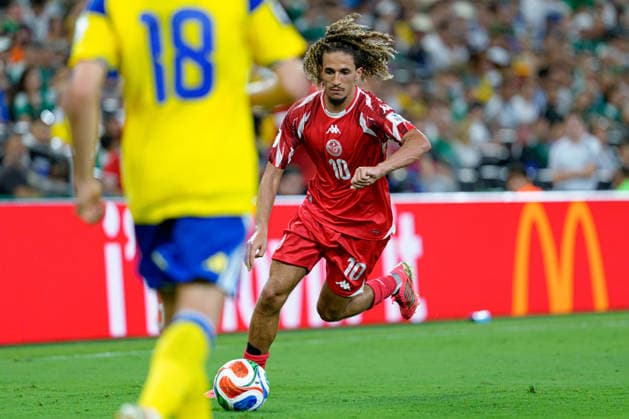 Hannibal Mejbri seen during FIFA World Cup, WM, Weltmeisterschaft, Fussball 2026 game between national teams of Sweden and Tunisia (Alejandro Espino Ball Raw Images) Monterrey Monterrey Stadium Mexico Copyright: xAlejandroxEspinox alejandroespino_sweden_tunisia_2526_3-37